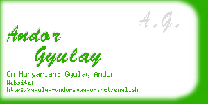 andor gyulay business card